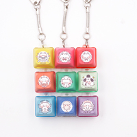 Porte-clés Fidget LED personnalisé en forme de touches de clavier, avec effets de clic et de clavier, plusieurs couleurs