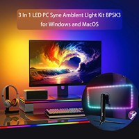 BPSK3 3 en 1 PC LED bande lumineuse RGB 5050 musique synchronisation changement de couleur APP contrôle DC 5V LED lumières lampe bande pour TV rétro-éclairage