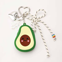 Porte-monnaie Avocat en Silicone Mignon, Mini Portefeuille à Fermeture Éclair, Breloque de Sac, Pochette Suspendue, Porte-clés