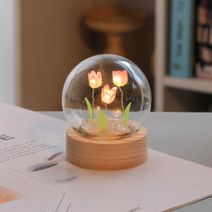 Regalo para el Día de la Madre, Mini Lámpara de Noche LED con Forma de Tulipán en Bola de Cristal, Decoración de Mesa, Luz Nocturna de Tulipán - Product Image 6