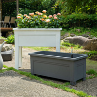 P80-2 Jardinera Elevada de Plástico de Venta Caliente con Autorriego, Kit de Jardinera Elevada de Plástico con Patas y Orificios de Drenaje para Flores