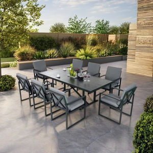 Juego de sillas de comedor de aluminio modernas de 8 piezas, muebles de exterior para patio y jardín - Product Image 6