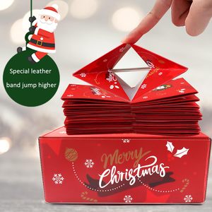 Caja de Regalo Navideña de Papel Rojo con Diseño de Santa Claus, Caja de Regalo Explosiva con Esponja para Fiestas Navideñas, Accesorios para Velas - Product Image 3