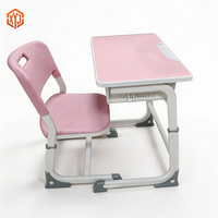 Bureau et chaise individuels pour écolier XYJ, mobilier d'étude pour enfants à hauteur réglable avec pieds antidérapants