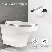 Nouveau support mural auto-adhésif en acier inoxydable brossé avec système de verrouillage pivotant pour rouleau de papier toilette 2026