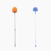 Brosse de nettoyage robuste pour toiles d'araignées au sol, avec manche extensible en PP, dépoussiéreur écologique pour coins et recoins