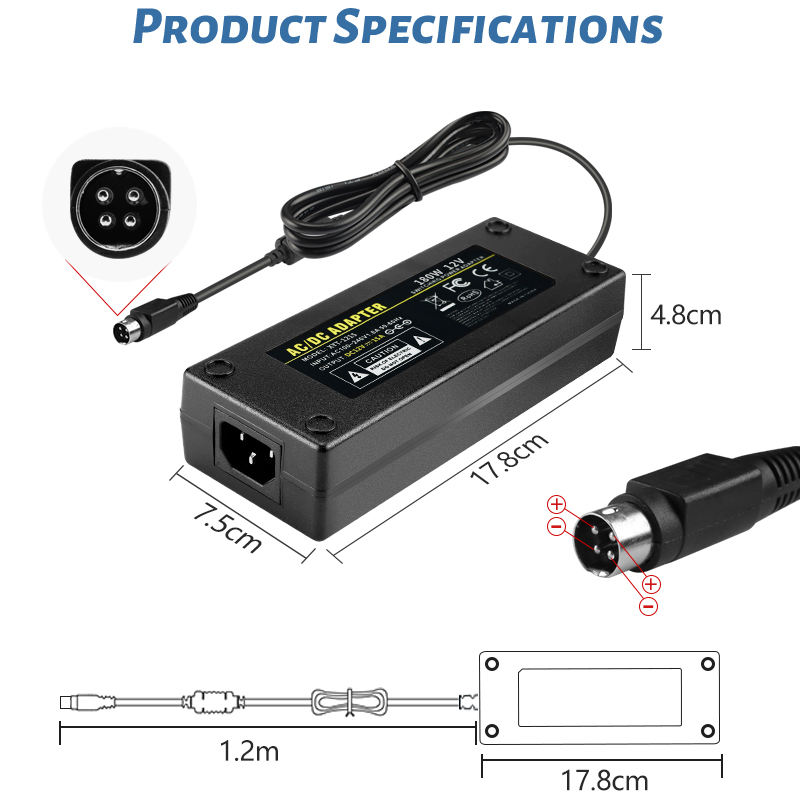 4pin 12V15A 180W CCTV LCD Switching Power Adapter by YU