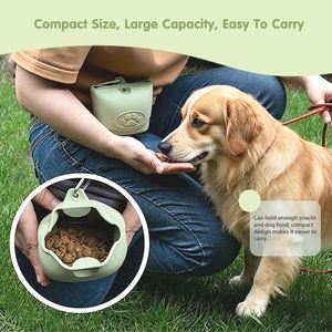 BPA FREE Silicone Dog Treat Pouch Leakproof Portable Training Food Bag with Carabiner <b>Clip</b> - Product Image 3