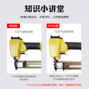 Meite F32 Pneumatic Coil Nailer 4.0 Mm Straight Nail Gun For Woodworking And Renovation - Product Image 1