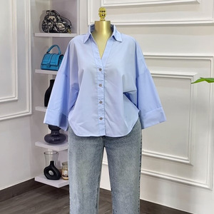 Women's New Style Collared Loose-Fit Casual Shirt <b>Top</b> Fashion - Product Image 1