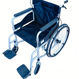 Silla de Ruedas Manual Plegable Ligera PIN GUAN PG-2, Marco de Metal, Asiento de Cuero, Llantas Sólidas de 8/24 Pulgadas, para Personas con Discapacidad, Posición de Pie <span class=keywords><strong>y</strong></span> Acostado - Product Image 5