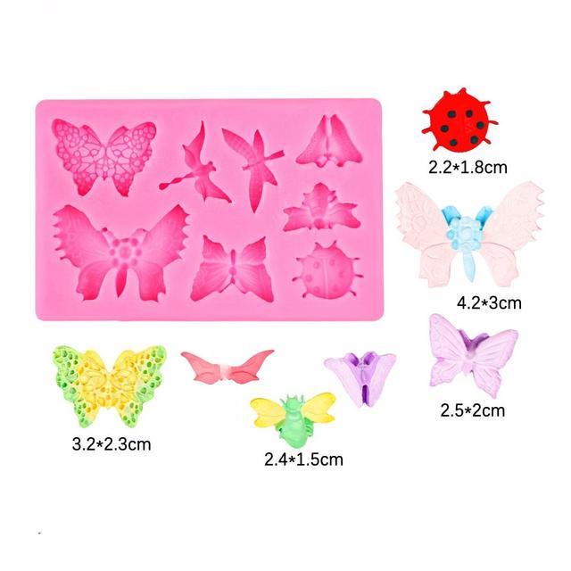 251009 3D Dragonfly Silicone Mold, DIY Candy Chocolate & Soap Mold Fondant Resin Decorating Tools Instagram Inspired