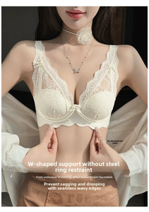 Soutien-gorge sans couture sans armatures pour femme, sexy, en dentelle, push-up, décolleté plongeant, anti-affaissement, Pure Desire, lingerie d'été, vente en gros d'usine - Product Image 3