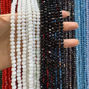 JC 크리스탈 4mm-8mm 유리 구슬 대량 느슨한 라운드 Rondelle 램프 워크 묵주 만들기 유리 구슬 - Product Image 1