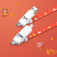 Cable de Carga Rápida 3A 6 en 1 con Logotipo Personalizado, Tendencia 2026, con Cordón para el Cuello, Micro USB Tipo C, Regalos Promocionales Empresariales