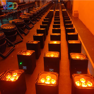 WED0STAGE 6 pièces 18W 6-en-1 LED Pleine Couleur RGBWA+UV Projecteurs LED Plats à Batterie pour Fêtes Mariages Disco Éclairage de Scène DMX - Product Image 5