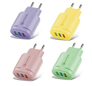 Macaron Colorful USB Charger 3USB <b>Charging</b> Head 5V2A Charger 3 Port Eu US Color <b>Adapter</b> - Product Image 6