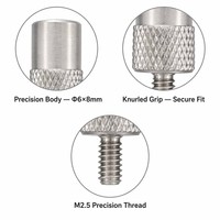 Sonde à pointe plate en acier inoxydable, filetage M2.5, diamètre de la tige 6,0 mm, longueur 8 mm, taille personnalisée selon dessin, précision 0,002