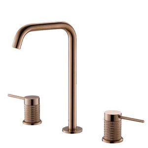 Brass Widespread Basin Faucet 8 Inch Dual Handle Deck Mounted With Flexible Supply Hoses For Bathroom Sink - Product Image 3