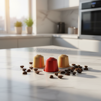 Cápsulas de Café Vacías con Adhesivo, Contenedor de Papel de Aluminio para Café, Cápsula de Café Nespresso