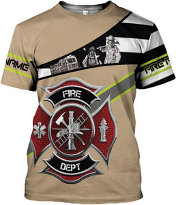<span class=keywords><strong>T</strong></span>-shirt de <span class=keywords><strong>pompier</strong></span> personnalisé avec nom, cadeau pour <span class=keywords><strong>pompier</strong></span>, <span class=keywords><strong>t</strong></span>-shirt 3D unisexe, <span class=keywords><strong>t</strong></span>-shirts 3D pour hommes, vente en gros - Product Image 2