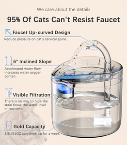Fontaine à eau automatique intelligente pour animaux de compagnie, 2L, avec filtration par recirculation, distributeur d'eau pour chiens et chats - Product Image 5