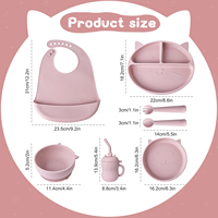 Ensemble de salle à manger en silicone sans BPA pour bébés et enfants Vaisselle pour animaux de chat à bas prix avec assiette et cuillère pour bébé Bol d'alimentation pour bébé