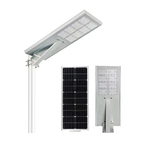 Upgrade 40w all-in-one solar iluminação de rua, 50w 60w 80w 100w 120w 150w luz de rua solar com bateria de backup para aldeia e estrada