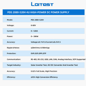Alimentation électrique haute puissance Loitest 80V 520A, efficacité 93%, pour test solaire en laboratoire - Product Image 3