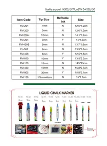 फ्लोरोसेंट चाक मार्कर व्यामार्जनीय प्रकाश बोर्ड मार्कर पेन