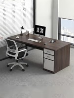 Ensemble chaise de bureau LBZ-122X avec tiroir de rangement pour postes de travail individuels ; design moderne minimaliste en panneau de densité