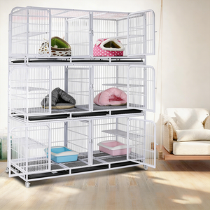 Multi-compartment <strong>Breeding</strong> <strong>Cage</strong> with Detachable Tray and Lockable Door, Suitable <strong>for</strong> <strong>Animal</strong> Shelters and Pets - Product Image 4
