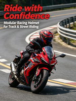 Casque de moto modulaire YQH à double visière certifié DOT en ABS avec mentonnière relevable