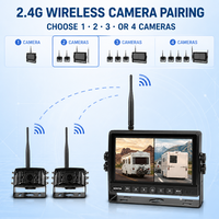 Système de caméra de recul sans fil WiFi avec moniteur IPS LCD, vision nocturne AHD, IP68, aide au stationnement pour camions, bus, camping-cars, remorques et flottes