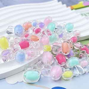 Perle en acrylique tête de lapin 12 mm, couleur transparente bonbon, fournitures de perlage pour bijoux DIY - Product Image 2