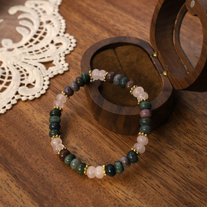Custom Made <b>Beaded</b> <b>Bracelet</b> For Men Multicolor Stone Geometric Design Everyday Wear - Product Image 1