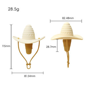 Bouchons de vin de chapeau de cowboy <span class=keywords><strong>en</strong></span> silicone de haute qualité, bouchons de bouteilles étanches de qualité alimentaire, bouchons de vin hermétiques colorés - Product Image 2
