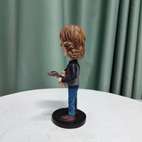 Bobblehead de guitariste en résine artisanale, sculpture de musicien à bascule pour les mélomanes, décor de bureau sur le thème de la bande et cadeau de collection