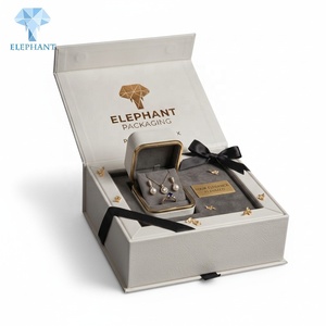 Custom <b>White</b> Textured Gold Foil Luxury Collapsible Foldable Magnetic <b>Box</b> Ribbon Closure Insert Jewelry Watch <b>Box</b> Set - Product Image 2