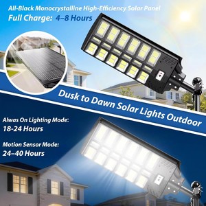 <span class=keywords><strong>Luces</strong></span> Solares <span class=keywords><strong>LED</strong></span> de 2000W para Calle <span class=keywords><strong>con</strong></span> Sensores de Movimiento, <span class=keywords><strong>Luces</strong></span> Solares Impermeables para Exteriores para Iluminación de Carreteras y Patios - Product Image 3