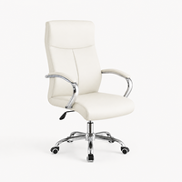 Chaise de bureau exécutive moderne noire à dossier haut ergonomique en PU pivotante réglable en hauteur