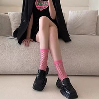 Chaussettes ras du cou en résille audacieuses pour femmes, motif ajouré audacieux, légères, respirantes, décontractées, tendance, multicolores, chaussettes de mode