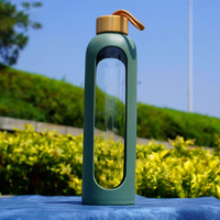 Bouteille d'eau en verre sans Bpa de 32oz, bouteille d'eau de boisson réutilisable de motivation