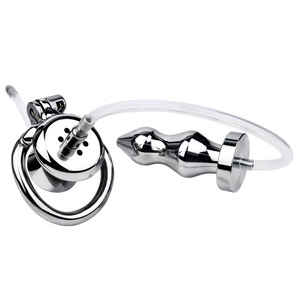 Jaula de Castidad Masculina Multifuncional de Metal FRRK con Catéter y Tapón Anal, Jaula de Castidad con Bloqueo para Pene, Juguetes Sexuales para Hombres Gay - Product Image 2
