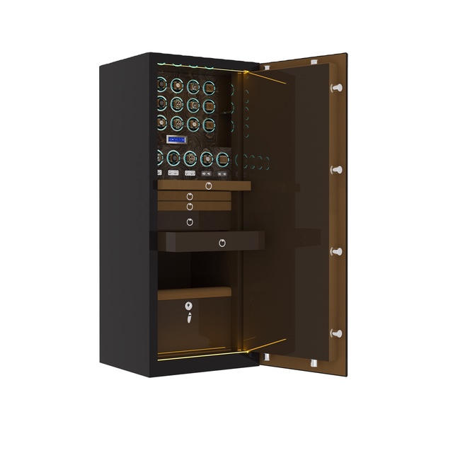 Luxury Cream White Leather Watch Winder Safe Cabinet with Digital Password Lock Protective Customized Color