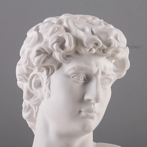 Statue de buste de <span class=keywords><strong>David</strong></span> de la mythologie grecque, mini sculpture d'art en résine de Michel-Ange, décoration d'intérieur, cadeau pour la pratique du dessin - Product Image 3