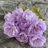 Buket Bunga Peony Sutra Buatan 7Heads, Sentuhan Alami, Dekorasi Rumah Gaya Farmhouse, Hiasan Meja Pernikahan, Grosir