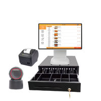 Terminal Punto de Venta Todo en Uno con Pantalla Táctil de 15.6 Pulgadas, Software de Caja Registradora, Sistema de Punto de Venta para Restaurantes