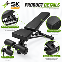 Banc de musculation multifonctionnel réglable SK-B33, équipement de musculation multi-entraînements, équipement de salle de sport commercial, entraînement de force pour club de fitness