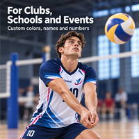 Maillot de volley-ball personnalisé pour hommes, manches courtes, sublimé, uniforme d'équipe, club et école, OEM